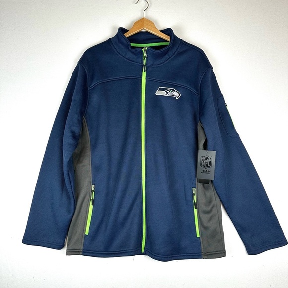 NFL Seattle Seahawks Waffle Fleece Lined Embroidered Full Zip Jacket NWT - Picture 1 of 11